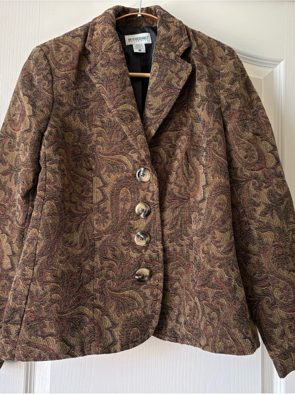 Motherhood Maternity Brown Multi Paisley Button-Front Blazer